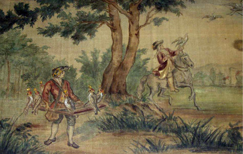 Maria von Beroldingen, Oberschwäbische Künstlerin: Jagdszene - Turmzimmer Schloss Ratzenried