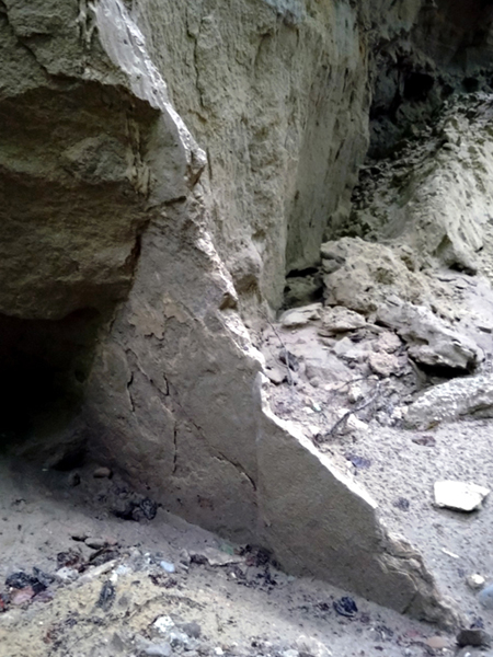 Erdbebenspalte im Hochgeländ nahe südlich von Biberach. Foto: Volker J. Sach (Fokus Natur, Ochsenhausen)